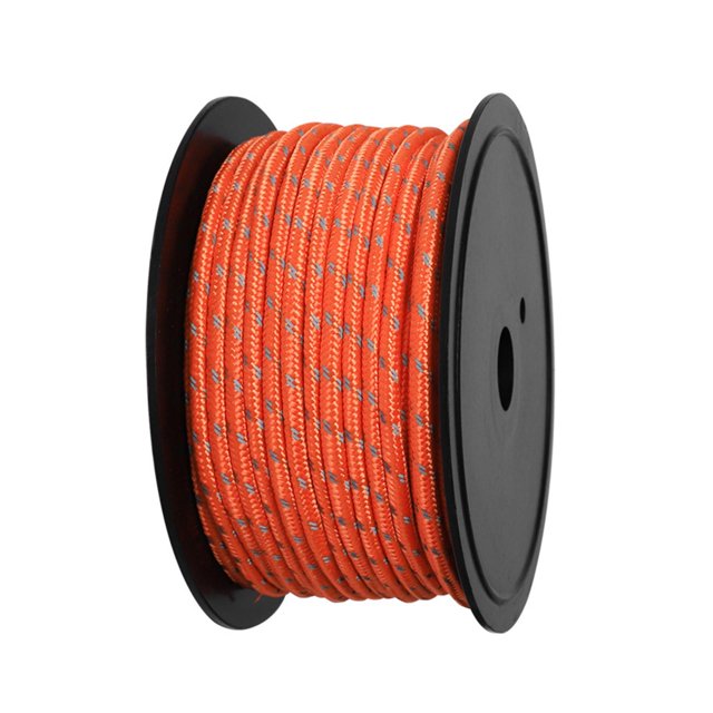 VONKY Corde de Tente Réfléchissante 30 m 6 mm Guylines pour Voyage en Plein Air Auvent Hauban Noir Orange