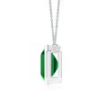 thumbnail image 2 of Angara Lab Grown Emerald Necklace - Bezel-Set Emerald-Cut Emerald Pendant in Platinum for Women, 2 of 8