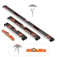 thumbnail image 1 of KFFKFF 4-Piece Torpedo Level, 48/24/16/10 Inch Box Levels Set, Fluorescent Light Up Bubble Vials Ruler for 45/90/180 Degree, Aluminum Alloy Magnetic Leveler Tool, 1 of 9