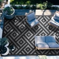 thumbnail image 2 of DEORAB Outdoor Rug Reversible 6x9' Patio Rug,Clearance Outside Plastic Waterproof Mat,Fordable Floor Rug for Patio, Camping, RV, Deck, Porch, Balcony, Backyard, black&grey, 2 of 5