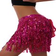 thumbnail image 3 of Women Belly Skirt  Sequined Fringe Mini skirt with Adjustable Waist Straps for Dance Performance  Rave Party, 3 of 7