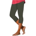 thumbnail image 1 of Pantalon Capri pour Femme Pantalon Jambe Grand Coupe Jambe Taille Régulière Polyester Pantalon d'Été Pantalons Capri pour Dames Style C-335 Vert P, 1 of 1