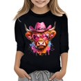 thumbnail image 1 of TZEWGL Tees For Newborn Print Round Neck Loose Short Cropped Sleeve Blouse For Baby size 9-10T, 1 of 4