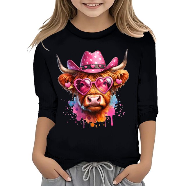 TZEWGL Tees For Newborn Print Round Neck Loose Short Cropped Sleeve Blouse For Baby size 9-10T