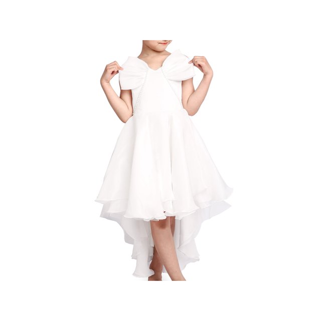 Girls Dress Princess Hi-lo Off White Pearl Pageant Dancing Ball 7 Years