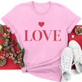 thumbnail image 2 of Diufon Hauts de la Saint-Valentin pour Femmes Décontractés Tendance T-Shirt à Manches Courtes Col Ras du Cou Mignon à Imprimé Graphique Chandail Blouse, 2 of 5