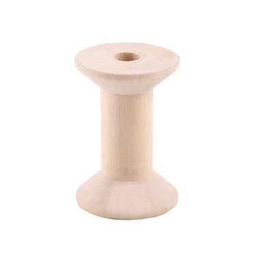 Qiilu Wooden Empty Thread Spools, Natural Wood Color, 47mm x 31mm, 10pcs