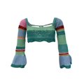 thumbnail image 1 of MesaSe Women Fall Winter Crochet Knit Mesh Sweater Off Shoulder Long Sleeve Pullover Crop Tops Ribbed Blouse Tops, 1 of 6