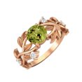 thumbnail image 2 of Bague Classique de Mariage pour Femme en Péridot Rond de 6 mm en Argent Sterling 925 Plaqué Rose Solitaire, 2 of 4