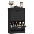 thumbnail image 1 of HOMCOM Narrow Shoe Cabinet for Entryway with Flip Drawers Adjustable Shelf, 1 of 10
