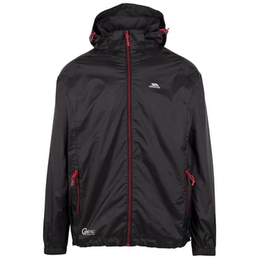 Trespass Waterproof Jacket Men Women Packaway Rain Coat With Hood, Light Rain Jacket Windbreaker, Raincoat In A Bag, Rain Coats For Men, Rain Coats for Women Qikpac X