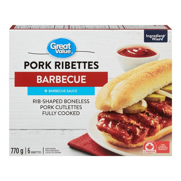 Côtelettes de porc au barbecue Great Value 6 côtelettes, 770 g