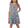 thumbnail image 1 of RXIRUCGD 2025 Vêtements d'Été pour Enfants Robe d'Été à Manches à Volants pour Filles 4-14T, 1 of 7