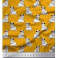 thumbnail image 1 of Soimoi Moss Georgette Fabric Pug Dog Print Sewing Fabric Yard 42 Inch Wide, 1 of 3