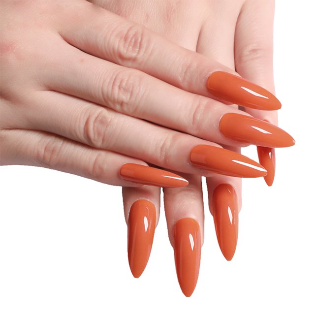 1 Set False Nails Wear-resistant Fashionable Classic Trend Different Colors Exquisite Appearance Distinctive Fake Accessories SM17-2246 Caramel