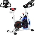 thumbnail image 1 of Soozier Adjustable Upright Stationary Exercise Bike w/ LCD Display, White, 1 of 10