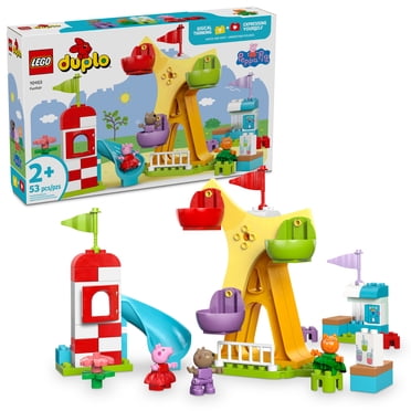 LEGO DUPLO Peppa Pig Funfair Toddler Toy - Sensory Toy Featuring Peppa Pig - Fun Gift for 2+ Year Old Boy or Girl - Helps Preschoolers Develop Color Sorting and Fine Motor Skills - 10453