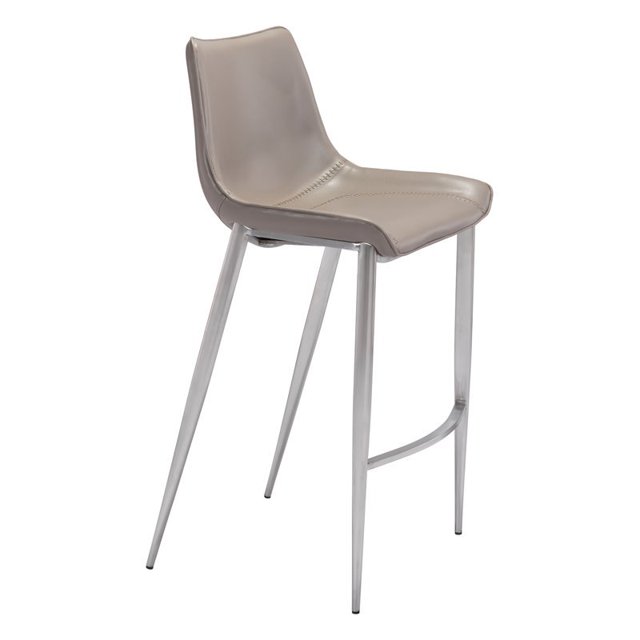 ZUO Chaise de Bar Magnus (Lot de 2) Gris & Argent