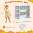 thumbnail image 3 of Gymax 47'' Children Bookcase Toy Storage Organizer w/3 Movable Drawers & 8 Cubbies, 3 of 10