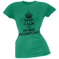 thumbnail image 1 of Keep Calm First Mother's Day Kelly Green Juniors Soft T-Shirt, 1 of 1