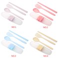 thumbnail image 3 of 3PCs/Set Wheat Straw Cutlery Dinnerware Mini cutlery kit Folding Outdoors Portable Travel Candy Color Tableware Student Kids Kitchen Tool, 3 of 8