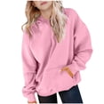 thumbnail image 1 of On Shoulder Top Children Solid Long Sleeve Hoodie Sports Casual, 1 of 7