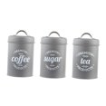 thumbnail image 1 of Abbracc 1200ml Sugar Tea Coffee Canisters Set Airtight Kitchen Food Storage Jars Bottles Matte Gray, 1 of 9