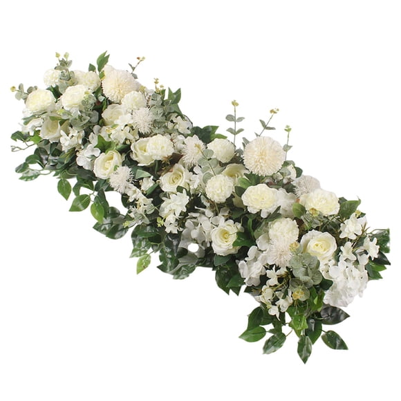 Artificial Wedding Arch Flowers Hanging Backdrop Decor Display for Wedding Arch and garden Outdoor Wall Decorations White