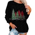 thumbnail image 2 of Chandail en Molleton de Noël pour Femmes 2023 Hauts Imprimé de Noël Col Rond Chandail Blouse Ample Sans Capuche en Liquidation, 2 of 7