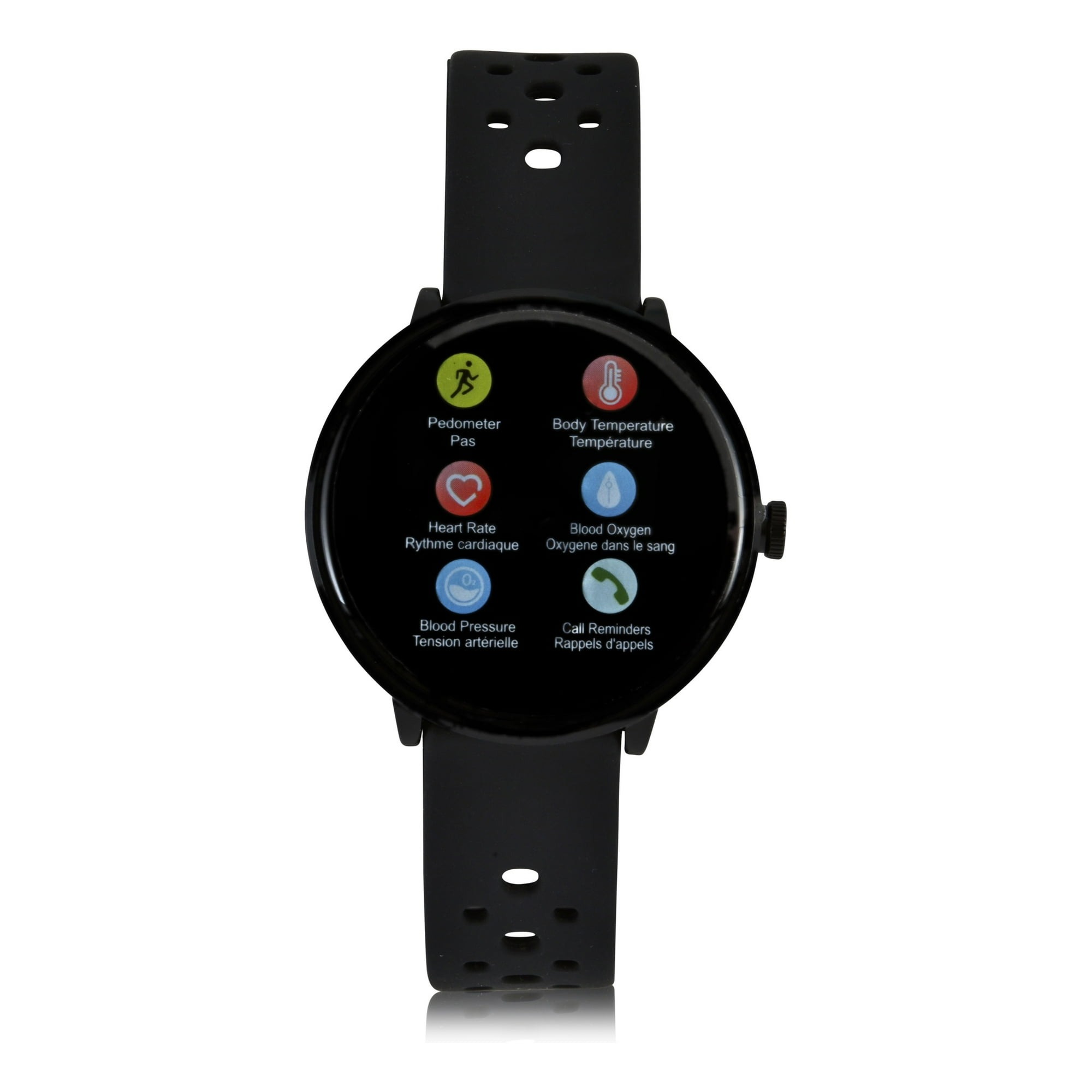Refurbished iTime ITE4002GNBK Elite Smart Watch in Black with Round Dial with Rubber Strap