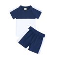 thumbnail image 3 of Plebaso Baby Girls Boys Two-Piece Sets Matching Color Round Neck Short-sleeved Blouse Shorts Infant Summer Clothes, 3 of 6