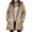 Khaki, variant on yardsong Shearling Zip - up Women's Sherpa Jacket Casual Fleece Hooded Faux Suede Winter Warm Coat with Pockets Red,XL