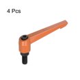 thumbnail image 3 of Unique Bargains Lot de 4 Goujons Filetés Mâles M10 x 20 mm Levier de Serrage Réglable Poignée Boulon Bouton Orange, 3 of 6