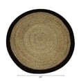 thumbnail image 2 of IH Casa Decor Rond Mat De Jute Tressé Avec Bordure De Coton Noir 36", 2 of 3
