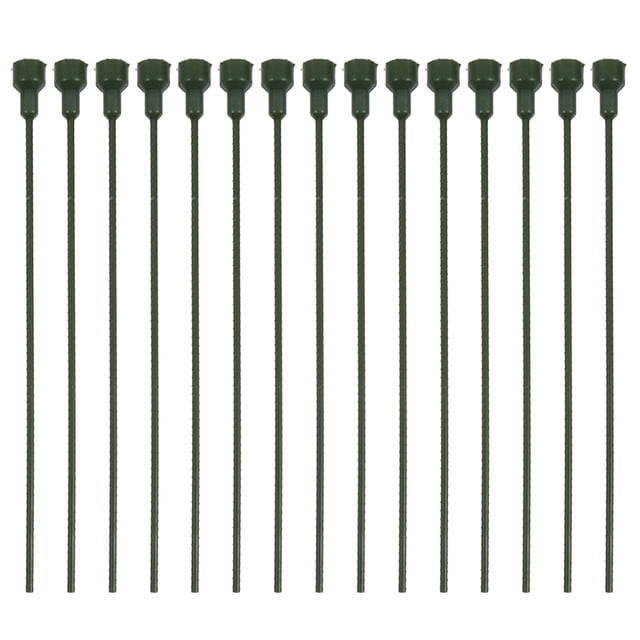 15pcs Floral Stems DIY Handmade Plant Sticks Artificial Flower Stems Flower Extension Poles Flower Rods. Green PVC stems measuring 20cm in length, featuring a textured surface and flexible design for easy twisting. Suitable for artificial plants, flower arrangements, wedding decorations, and craft projects.