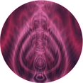 thumbnail image 1 of Ahgly Company Tapis Rond Lavable en Machine Intérieur Transitionnel Moyen Violet Rouge Rose, 7 Pieds Rond, 1 of 7