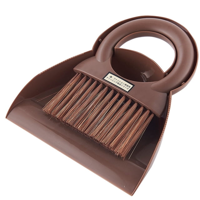 Fridja Mini Dustpan and Brush Set, Portable Small Broom with Dust Pan Handheld Hangable Broom and Dust Pan for Cleaning Desktops, Home, Kitchen, Table, Keyboards, Office, Car