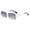 Grey, variant on Rectangular Rimless Sunglasses Tinted Lens Clear Vintage Frameless Glasses - Blue