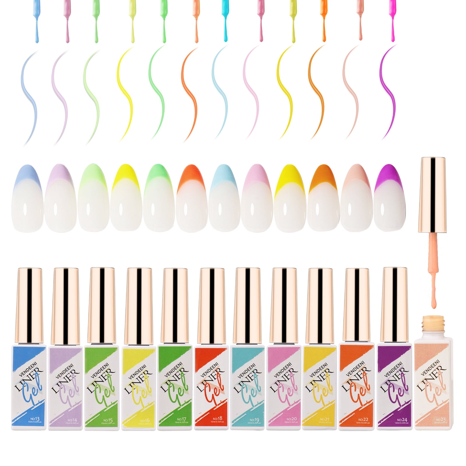 vendeeni 12 Colors Nail Painting Gel Nail Polish Set Nail Liner Gel Polish Nail Gel