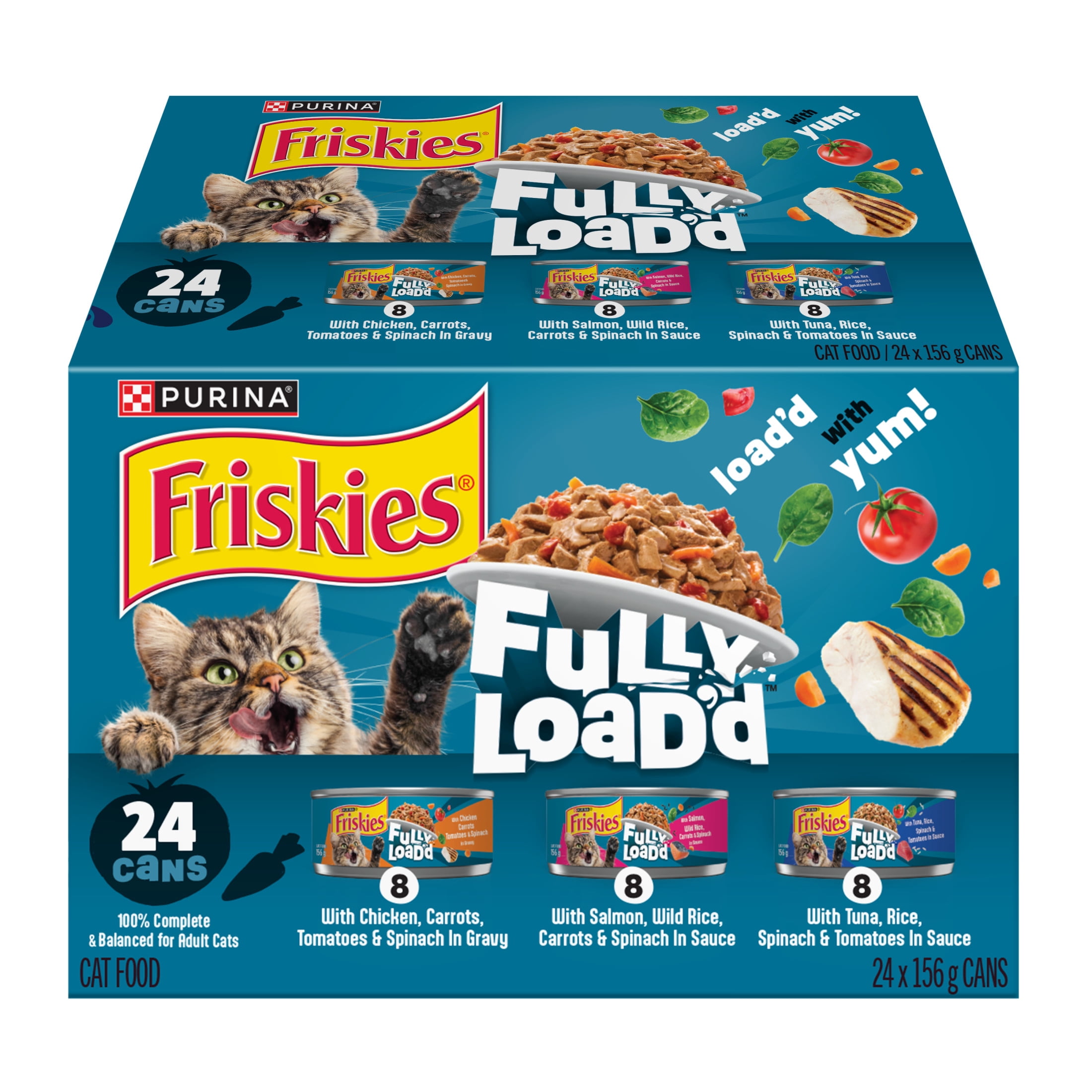 Friskies Fully Load'd In Sauce Variety Pack, Wet Cat Food, 156 g x 24