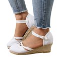thumbnail image 4 of Kcodviy Women Buckle Sandals Platform Womens Sandals Wide Width Wedge Sandals Versatile Braided Women Platform Sandals Buckle Breathable Wedge Sandals, 4 of 8