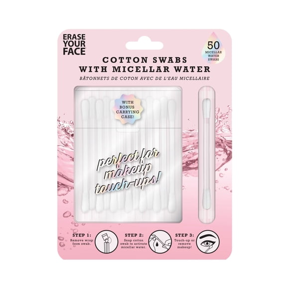 Erase Your Face Cotton Swabs With Micellar Water