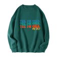 thumbnail image 1 of 50 % de Rabais Liquidation Chandail en Molleton Surdimensionné pour Femmes 2023 Mode Femme Imprimé Col Rond Manches Longues Chandails en Molleton Sans Capuche T-Shirt Hauts Amples Blouse, 1 of 2