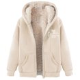 thumbnail image 2 of LOVZFMLL Jackets for Women's Fashionable Printed Fleece Hooded Sweatshirt Jacket, 2 of 4