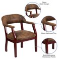 thumbnail image 2 of Chaise de conférence luxueuse brune style blouson d’aviateur avec garniture pour clous décoratifs, 2 of 9