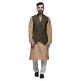 thumbnail image 1 of Atasi Ensemble Kurta Pyjama Imprimé Veste Col Mandarin Chemise Ethnique Traditionnelle, 1 of 5