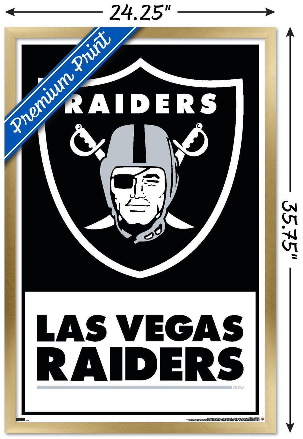 NFL Las Vegas Raiders - Logo 21 Wall Poster, 14.725" x 22.375" Framed