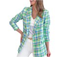 thumbnail image 4 of IROINID Blazer pour Femmes à Manches Longues à Carreaux Col Rabattu, Tenue d'Affaires Confortable Cardigan à Carreaux, 4 of 8