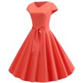 thumbnail image 2 of EGNMCR Robes d'Été Femmes Tendance 2024 Femmes Vintage Manches Courtes 50s Ménagère Décontractée Soirée Fête Bal Robe, 2 of 9