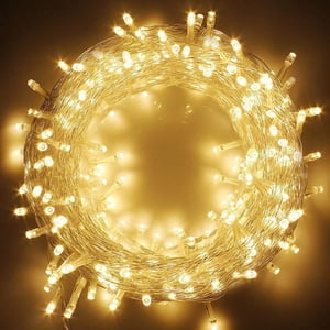 Blanc chaud intérieur et extérieur imperméable LED Lumières à cordes avec 80 LEDs sur fil clair, Fée enfichable Ficelle lumières pour la chambre, Mariage, Décoration d'arbre de fête